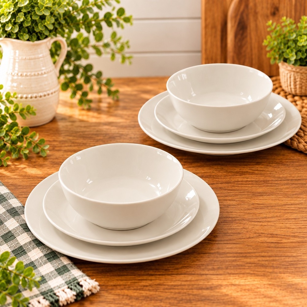 Corelle Sandstone Beige 2 Dinner Plates 2 Salad Plates 2 Bowls Japandi Earthy